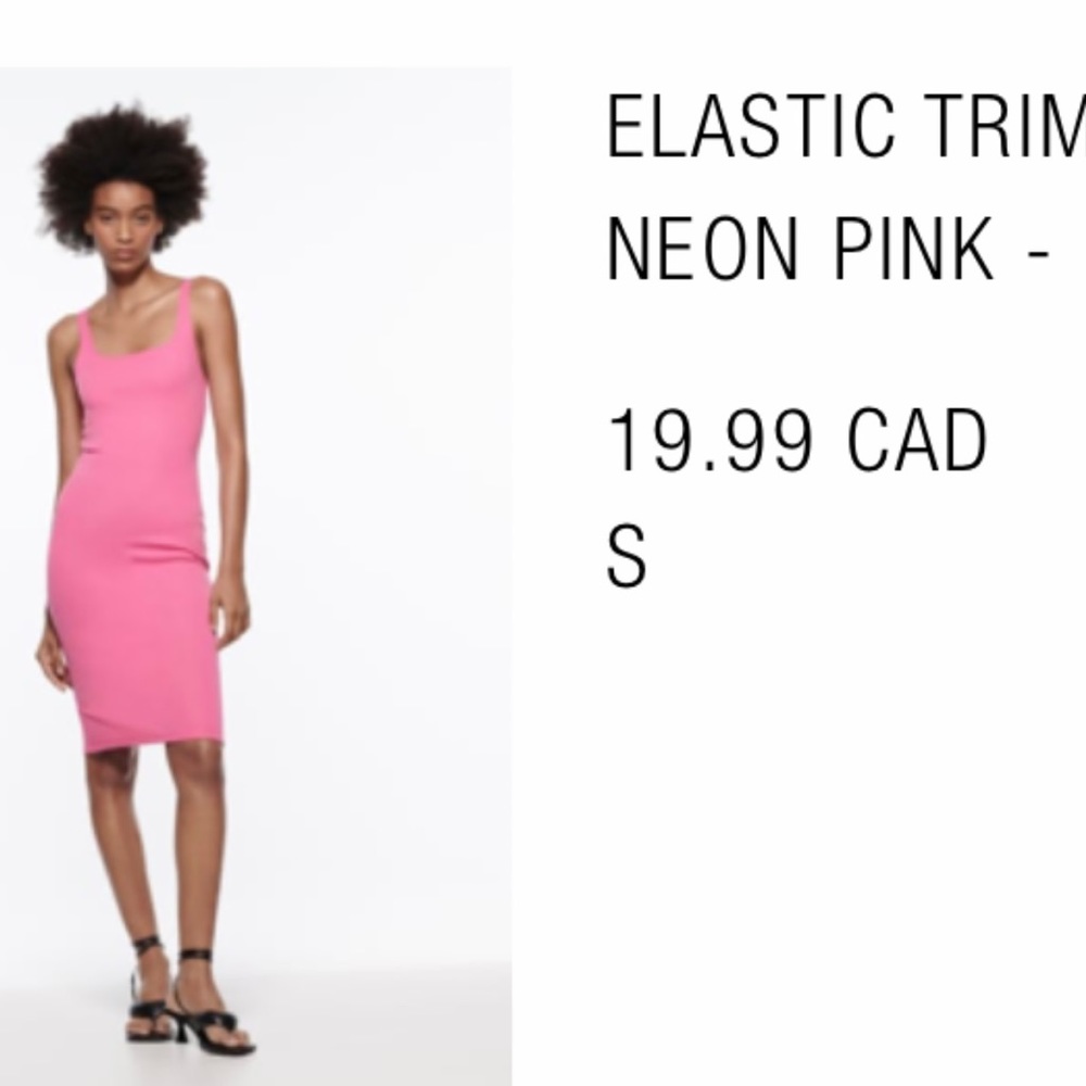 Zara pink cotton dress